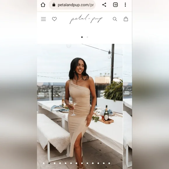 Petal & Pup | Dresses | Petal And Pup Marquee One Shoulder Sparkle Midi  Dress Gold | Poshmark
